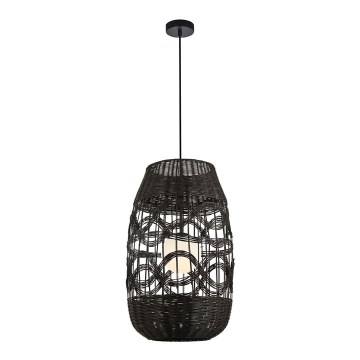 Kattokruunu johdossa ARONA 1xG9/9W/230V halkaisija 40 cm rottinki/musta
