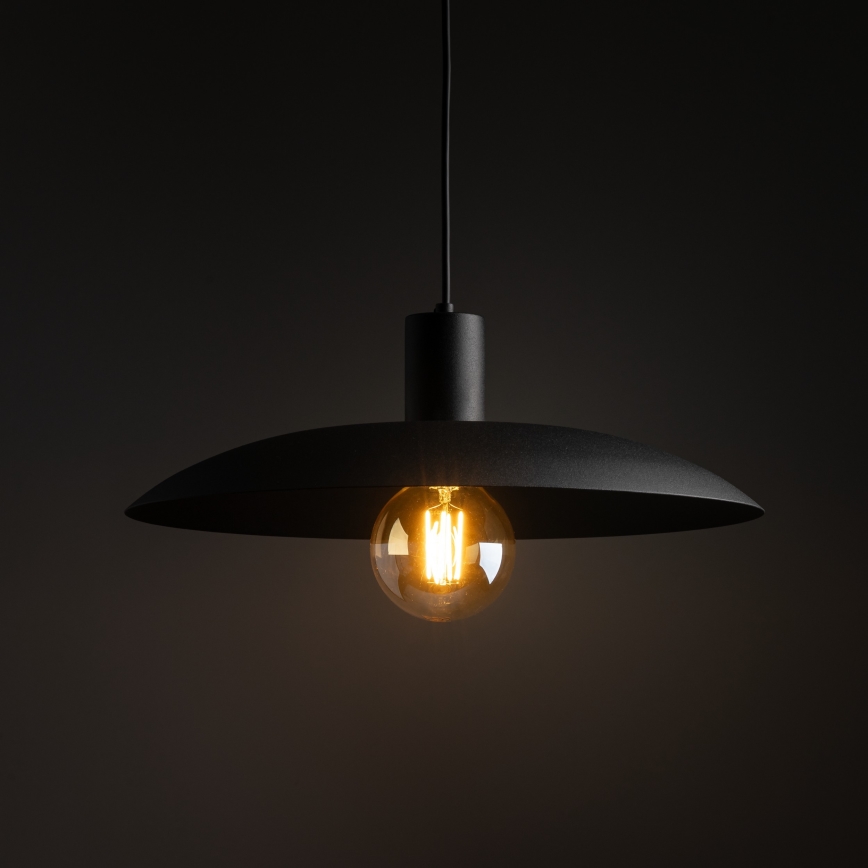 Kattokruunu johdossa ASTRA 1xE27/15W/230V halkaisija 41 cm musta