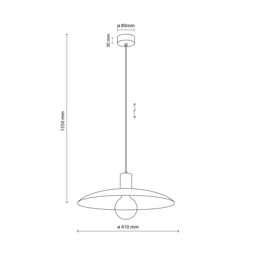 Kattokruunu johdossa ASTRA 1xE27/15W/230V halkaisija 41 cm vihreä