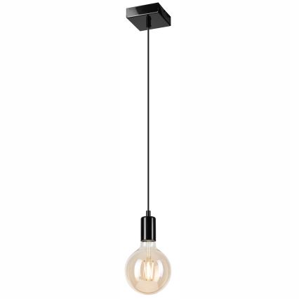 Kattokruunu johdossa ASTRID 1xE27/60W/230V kiiltävä musta