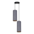 Kattokruunu johdossa AVALO 2xE27/60W/230V halkaisija 20 cm harmaa