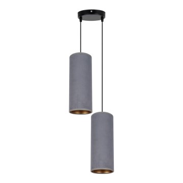 Kattokruunu johdossa AVALO 2xE27/60W/230V halkaisija 20 cm harmaa