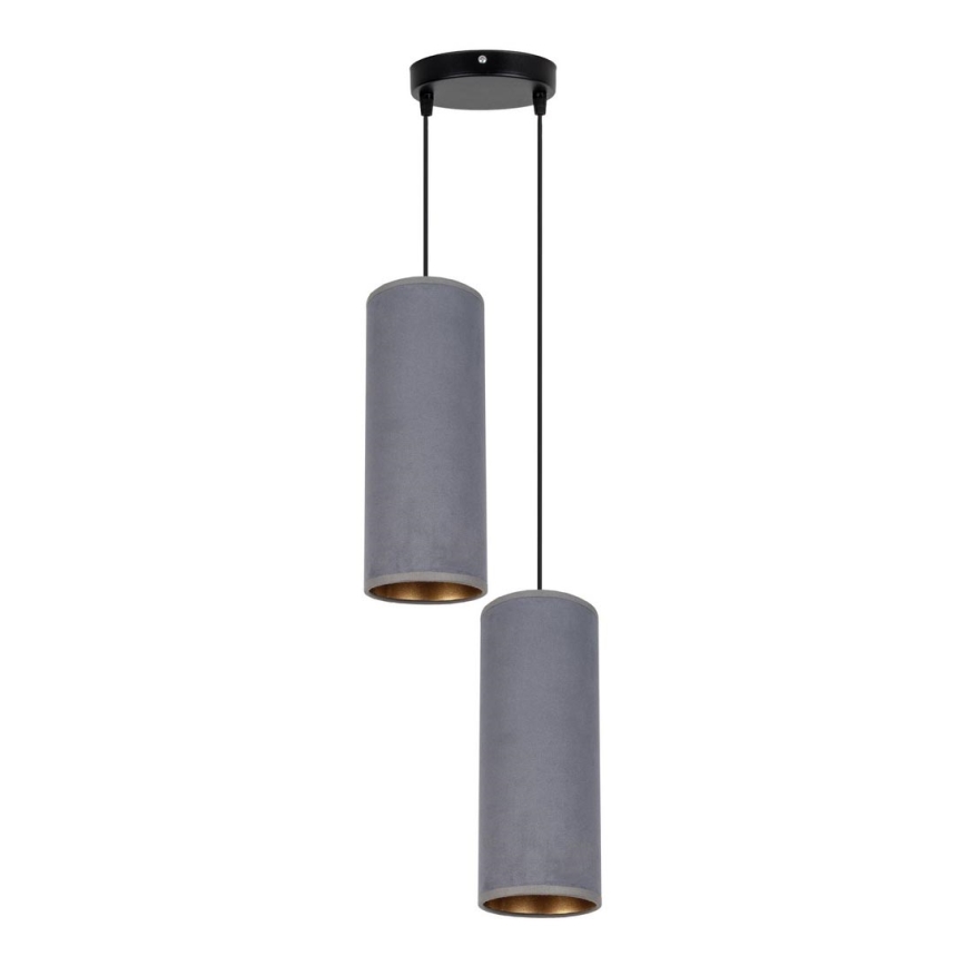 Kattokruunu johdossa AVALO 2xE27/60W/230V halkaisija 20 cm harmaa