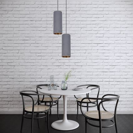 Kattokruunu johdossa AVALO 2xE27/60W/230V halkaisija 20 cm harmaa