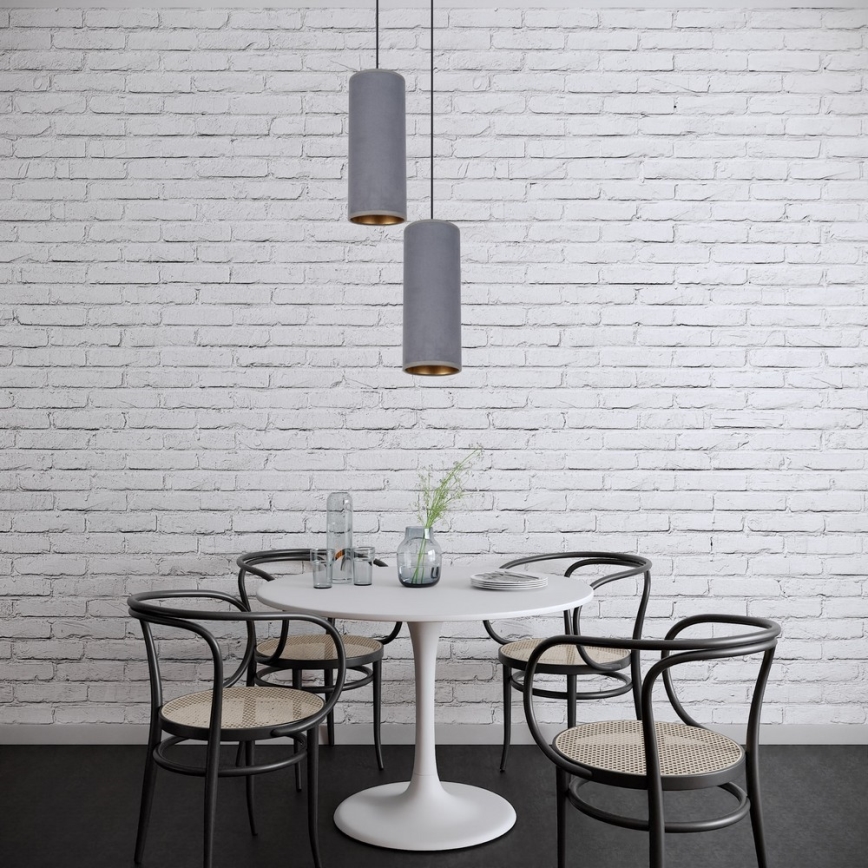 Kattokruunu johdossa AVALO 2xE27/60W/230V halkaisija 20 cm harmaa