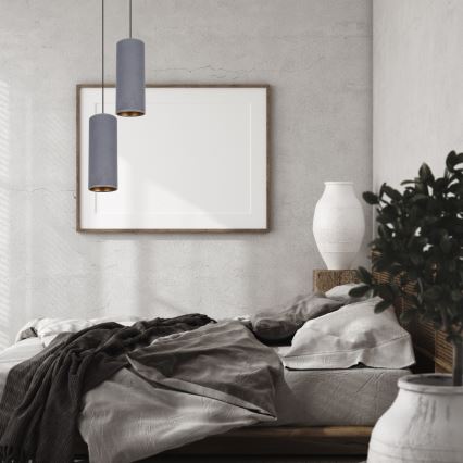 Kattokruunu johdossa AVALO 2xE27/60W/230V halkaisija 20 cm harmaa