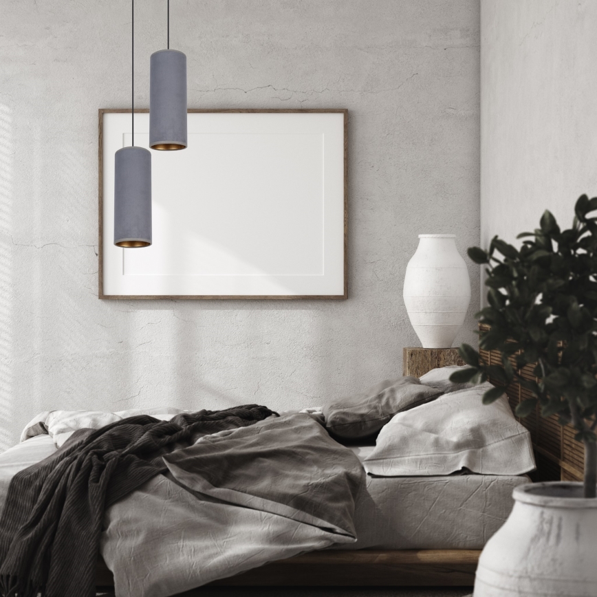 Kattokruunu johdossa AVALO 2xE27/60W/230V halkaisija 20 cm harmaa