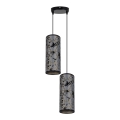 Kattokruunu johdossa AVALO 2xE27/60W/230V halkaisija 20 cm harmaa/musta