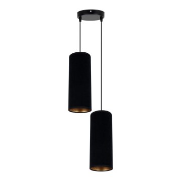 Kattokruunu johdossa AVALO 2xE27/60W/230V halkaisija 20 cm musta