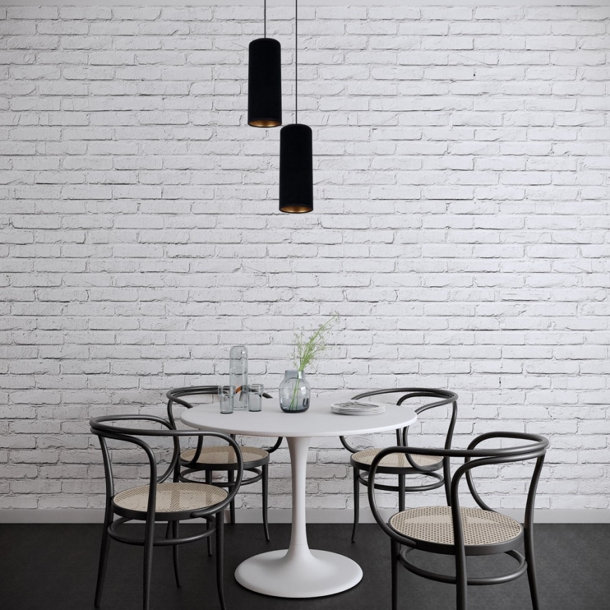Kattokruunu johdossa AVALO 2xE27/60W/230V halkaisija 20 cm musta