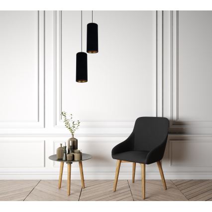 Kattokruunu johdossa AVALO 2xE27/60W/230V halkaisija 20 cm musta
