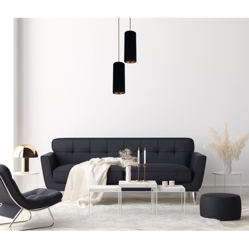 Kattokruunu johdossa AVALO 2xE27/60W/230V halkaisija 20 cm musta