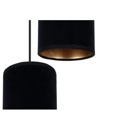 Kattokruunu johdossa AVALO 2xE27/60W/230V halkaisija 20 cm musta
