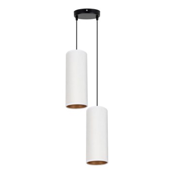 Kattokruunu johdossa AVALO 2xE27/60W/230V halkaisija 20 cm valkoinen