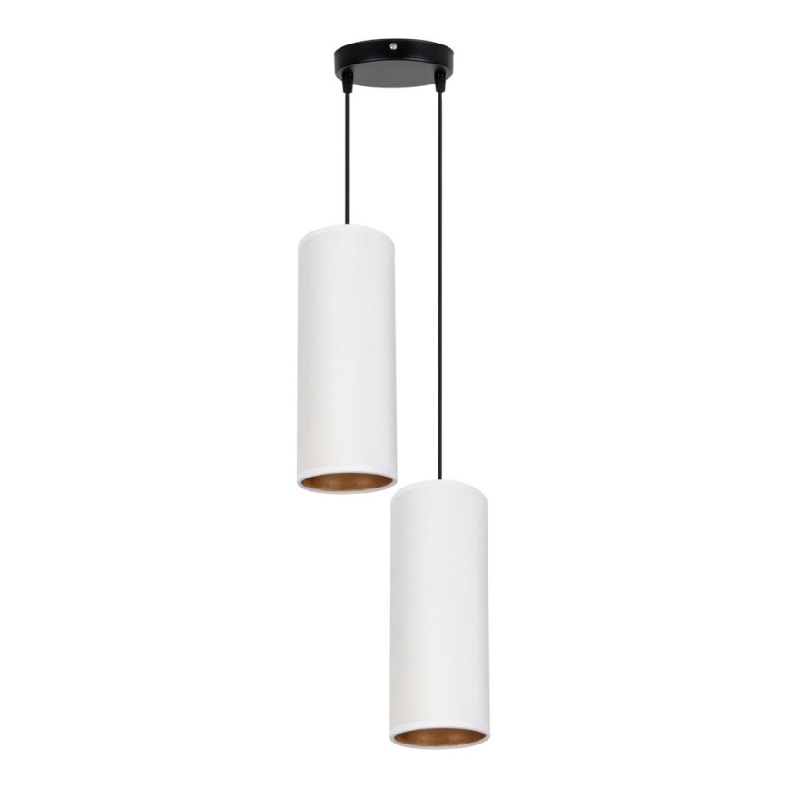 Kattokruunu johdossa AVALO 2xE27/60W/230V halkaisija 20 cm valkoinen