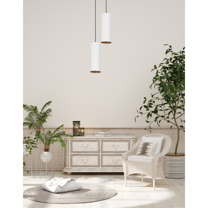Kattokruunu johdossa AVALO 2xE27/60W/230V halkaisija 20 cm valkoinen