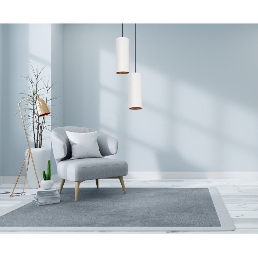 Kattokruunu johdossa AVALO 2xE27/60W/230V halkaisija 20 cm valkoinen