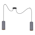 Kattokruunu johdossa AVALO 2xE27/60W/230V hämähäkki harmaa