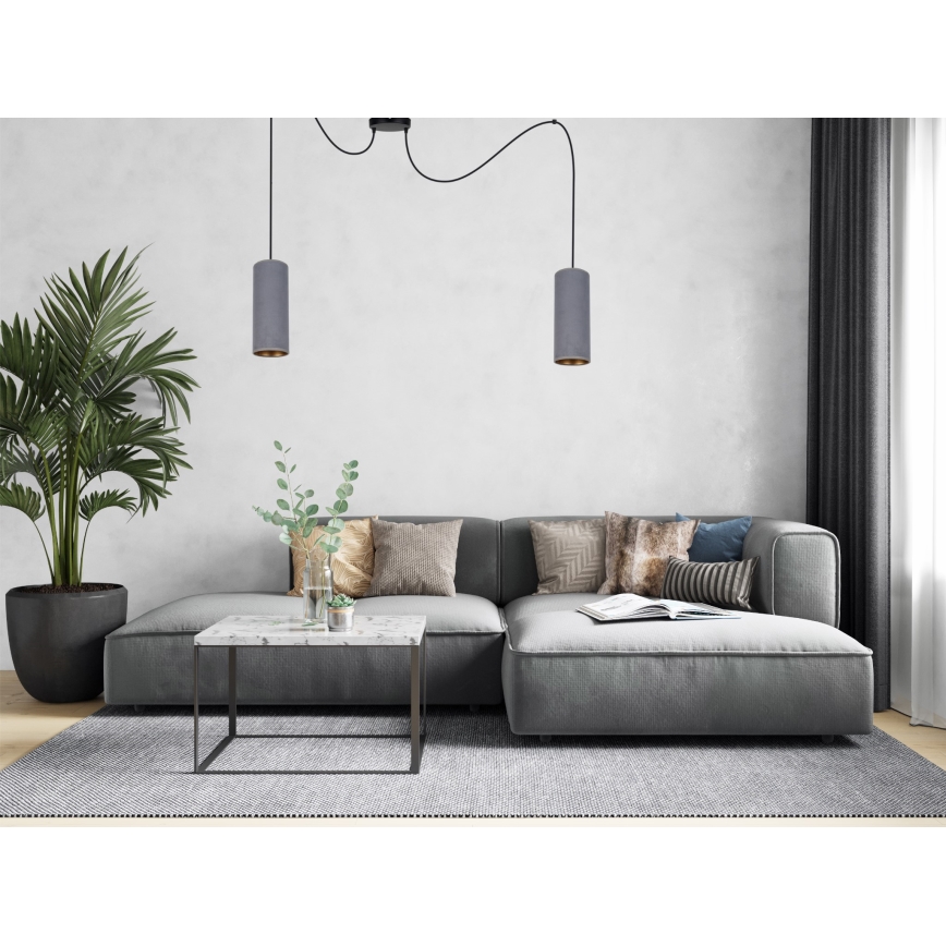 Kattokruunu johdossa AVALO 2xE27/60W/230V hämähäkki harmaa