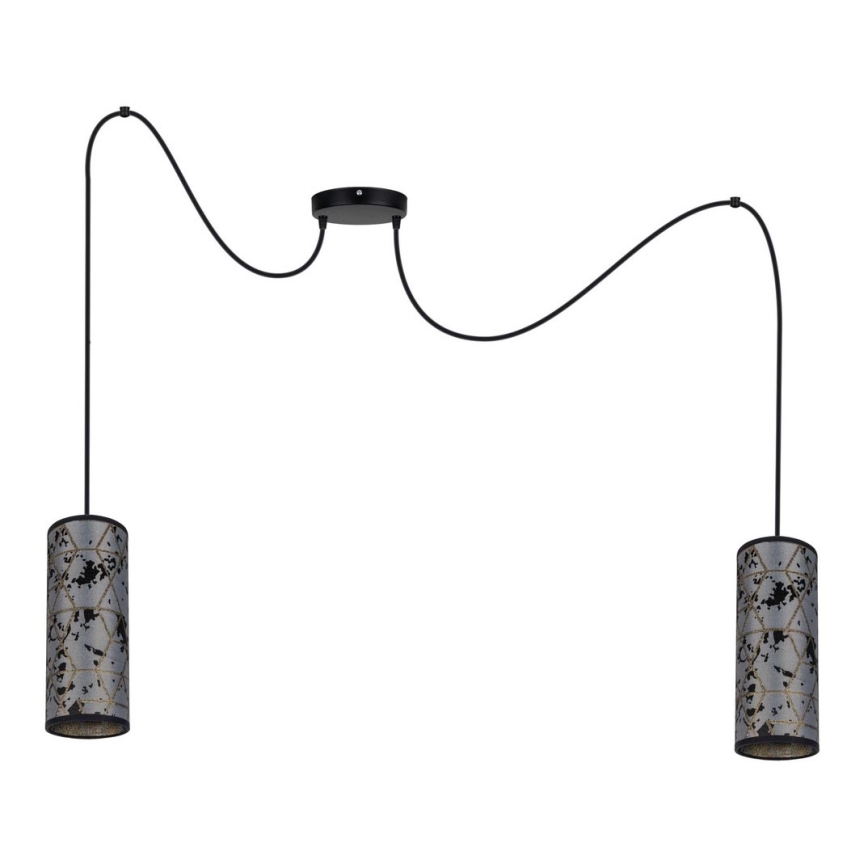 Kattokruunu johdossa AVALO 2xE27/60W/230V hämähäkki harmaa/musta