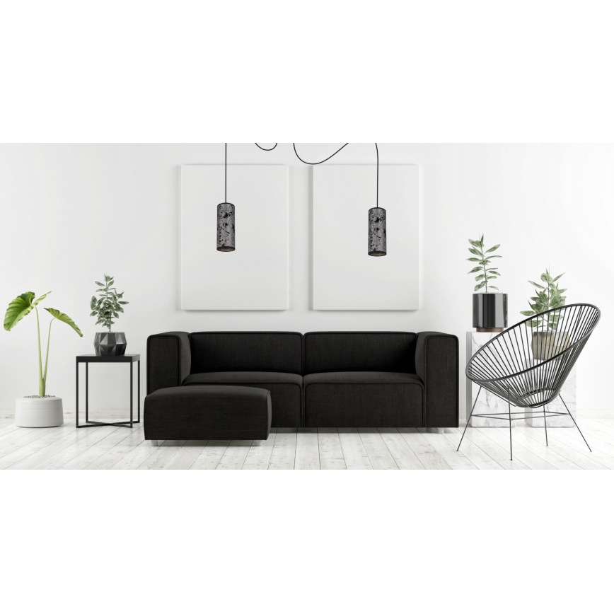 Kattokruunu johdossa AVALO 2xE27/60W/230V hämähäkki harmaa/musta