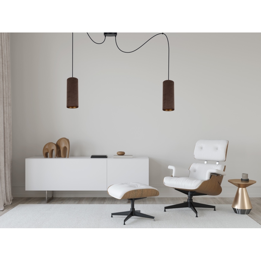 Kattokruunu johdossa AVALO 2xE27/60W/230V hämähäkki ruskea/kupari