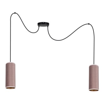 Kattokruunu johdossa AVALO 2xE27/60W/230V hämähäkki vaaleanpunainen/kupari