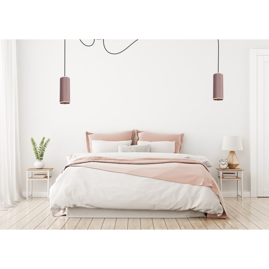Kattokruunu johdossa AVALO 2xE27/60W/230V hämähäkki vaaleanpunainen/kupari