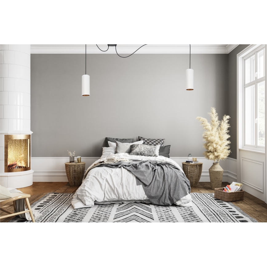 Kattokruunu johdossa AVALO 2xE27/60W/230V hämähäkki valkoinen/kupari