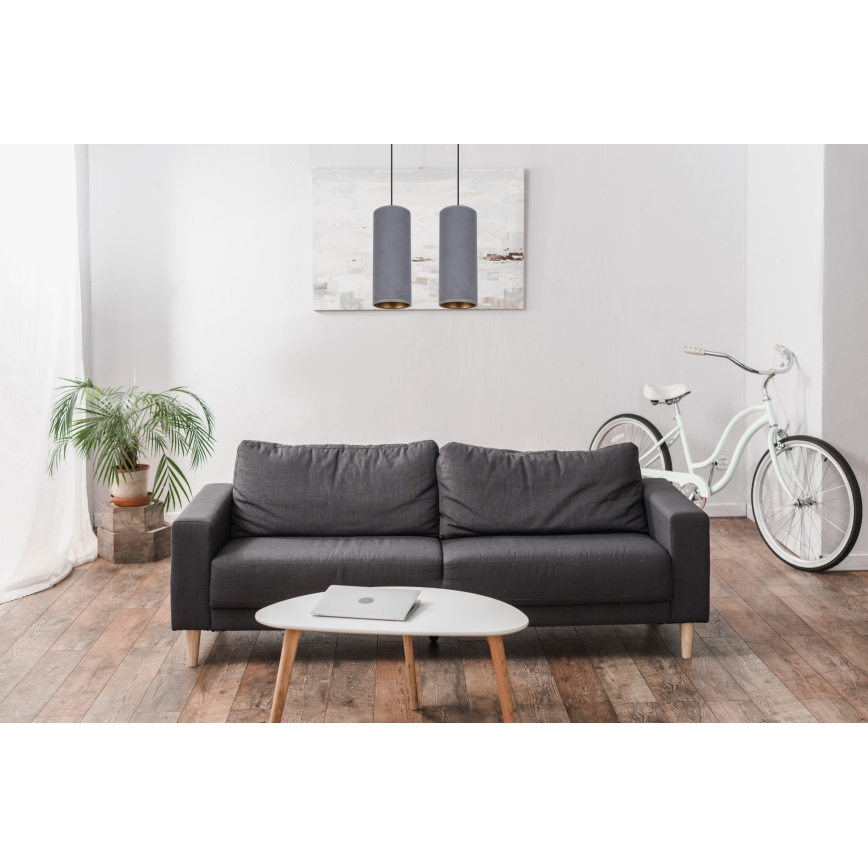 Kattokruunu johdossa AVALO 2xE27/60W/230V harmaa