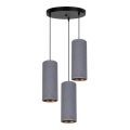 Kattokruunu johdossa AVALO 3xE27/60W/230V halkaisija 35 cm harmaa