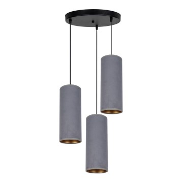 Kattokruunu johdossa AVALO 3xE27/60W/230V halkaisija 35 cm harmaa