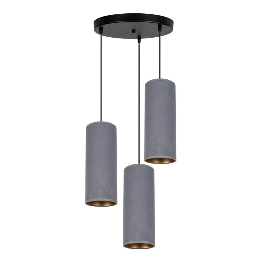 Kattokruunu johdossa AVALO 3xE27/60W/230V halkaisija 35 cm harmaa