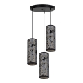 Kattokruunu johdossa AVALO 3xE27/60W/230V halkaisija 35 cm harmaa/musta