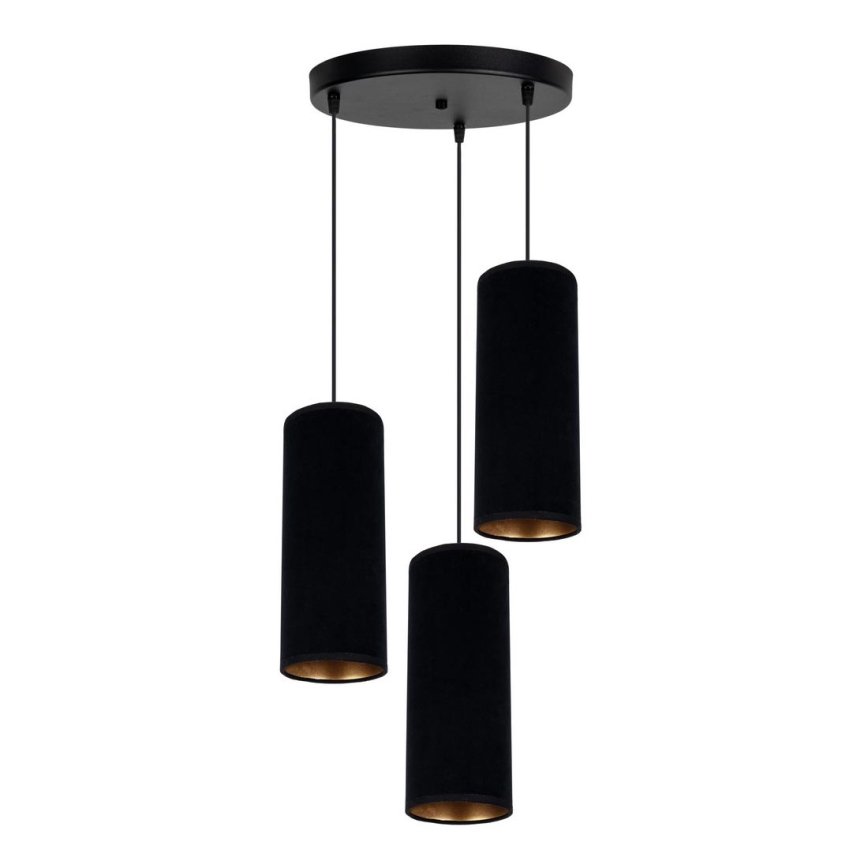 Kattokruunu johdossa AVALO 3xE27/60W/230V halkaisija 35 cm musta