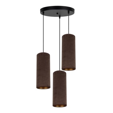 Kattokruunu johdossa AVALO 3xE27/60W/230V halkaisija 35 cm ruskea