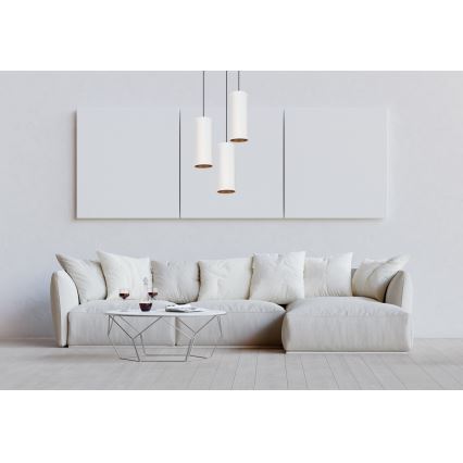 Kattokruunu johdossa AVALO 3xE27/60W/230V halkaisija 35 cm valkoinen