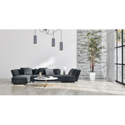 Kattokruunu johdossa AVALO 3xE27/60W/230V hämähäkki harmaa