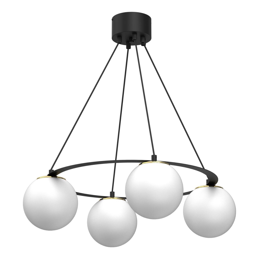 Kattokruunu johdossa BALLO 4xE27/15W/230V musta/valkoinen