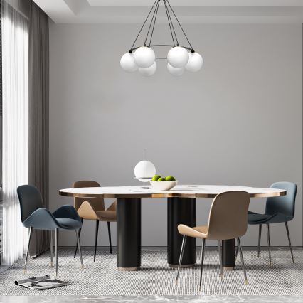 Kattokruunu johdossa BALLO 6xE27/15W/230V musta/valkoinen