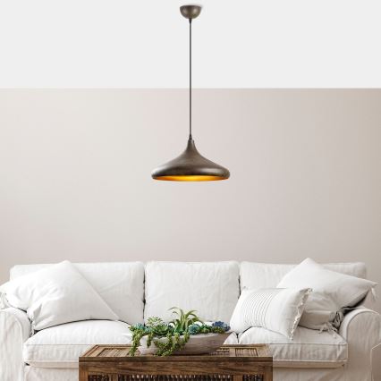 Kattokruunu johdossa BAREK 1xE27/40W/230V harmaa