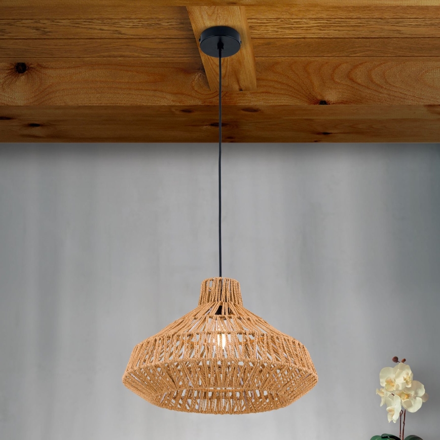 Kattokruunu johdossa BASKET 1xE27/40W/230V halkaisija 40 cm hemp