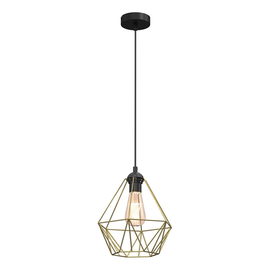 Kattokruunu johdossa BASKET 1xE27/60W/230V halkaisija 25 cm kulta