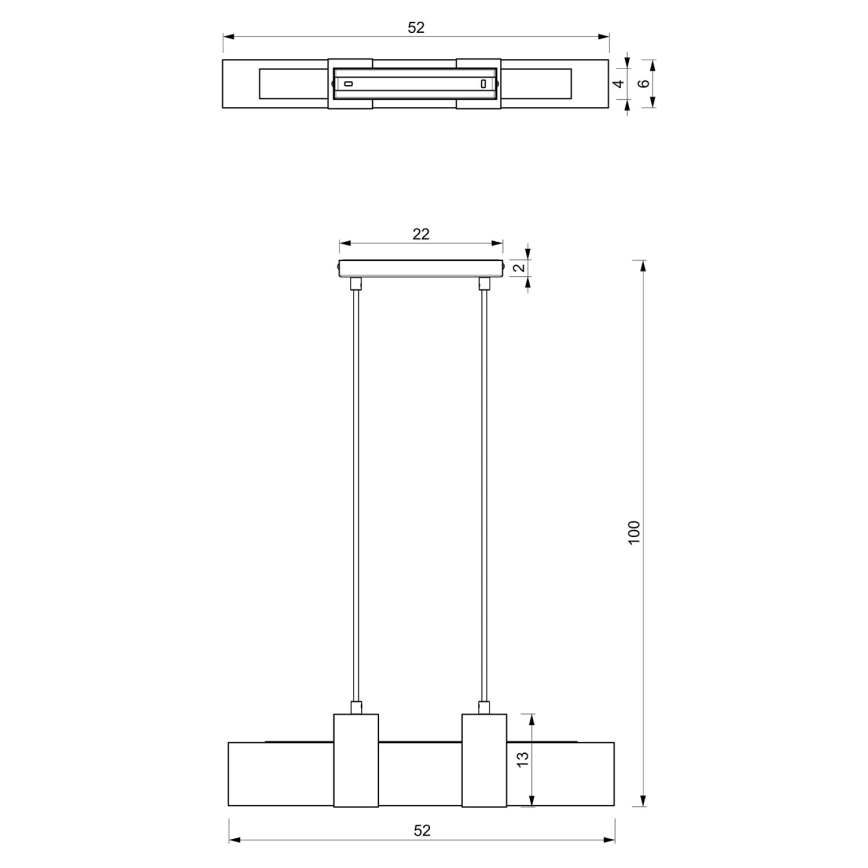 Kattokruunu johdossa BELEN 3xGU10/8W/230V