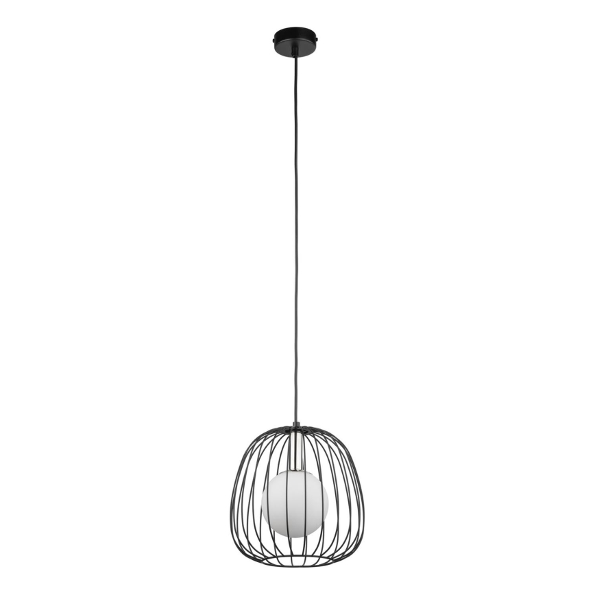 Kattokruunu johdossa BELL 1xG9/12W/230V halkaisija 24 cm musta/kiiltävä kromi