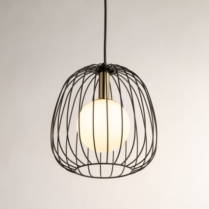 Kattokruunu johdossa BELL 1xG9/12W/230V halkaisija 24 cm musta/kulta