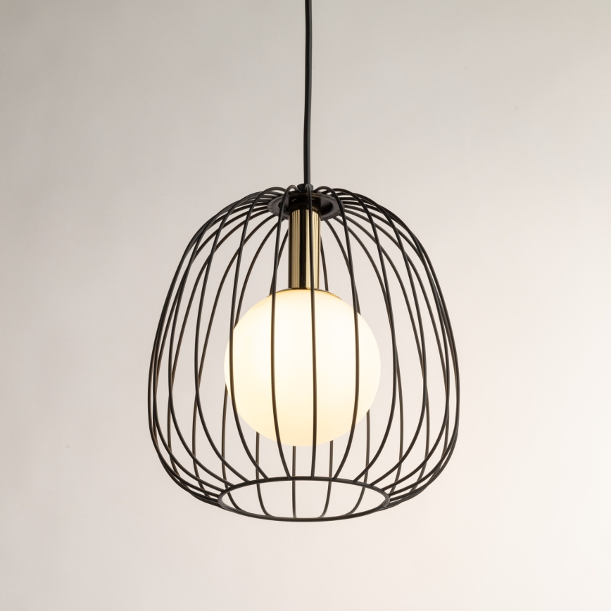 Kattokruunu johdossa BELL 1xG9/12W/230V halkaisija 24 cm musta/kulta