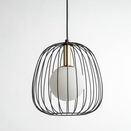 Kattokruunu johdossa BELL 1xG9/12W/230V halkaisija 24 cm musta/kulta