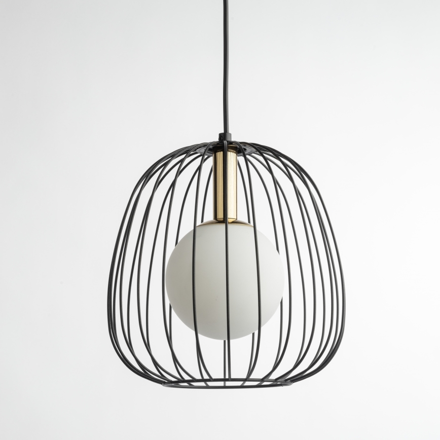 Kattokruunu johdossa BELL 1xG9/12W/230V halkaisija 24 cm musta/kulta