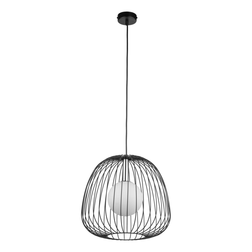 Kattokruunu johdossa BELL 1xG9/12W/230V halkaisija 33 cm musta/kiiltävä kromi